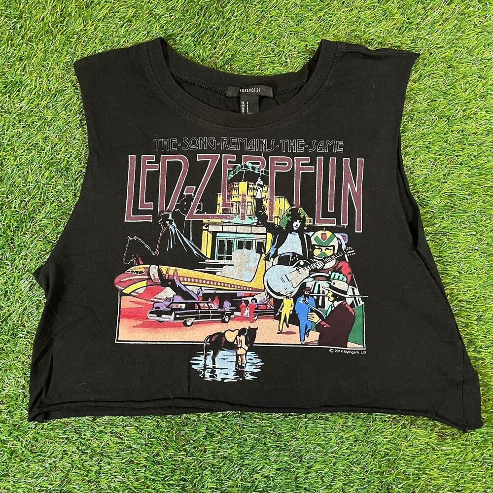 Led Zeppelin the song remains the same 2014 Forever 21 graphic tank top Size S